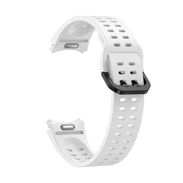 Double-row Hole Solid Color Silicone Watch Band, For Samsung Galaxy Watch 6