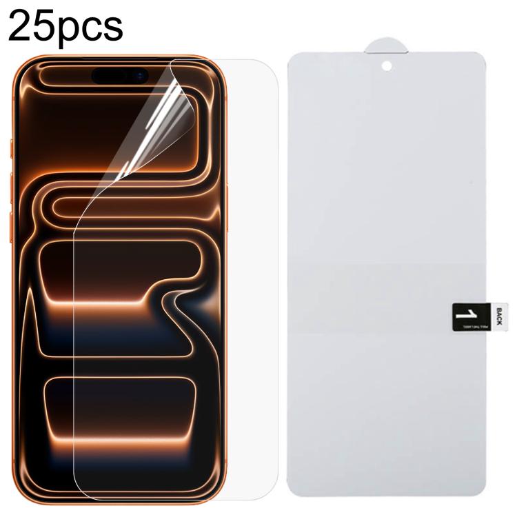 25 Stück Vollbildschutz Explosionsgeschützte Hydrogelfolie, für iPhone 17 Pro Max, für iPhone 17 / 17 Pro, für iPhone Air, für iPhone 16 Pro Max, für iPhone 16 Pro, für iPhone 16 Plus, für iPhone 16, für iPhone 15 Pro Max, für iPhone 15 Pro