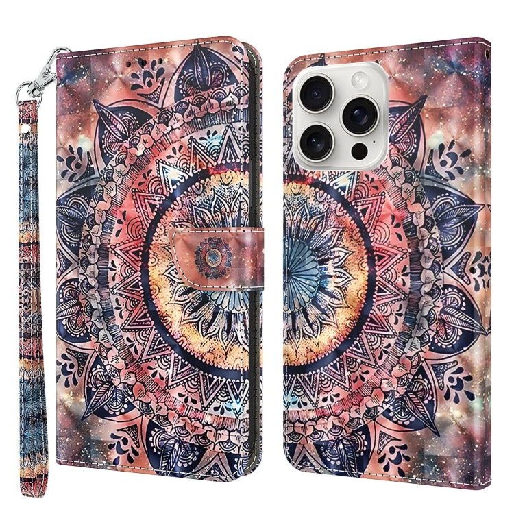 3D Painted Leather Phone Case, For iPhone 16 Pro Max, For iPhone 16 Pro, For iPhone 16 Plus, For iPhone 16