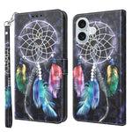 3D Painted Leather Phone Case, For iPhone 16 Pro Max, For iPhone 16 Pro, For iPhone 16 Plus, For iPhone 16