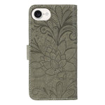 Klappbare Leder-Handyhülle mit Spitzenblumenprägung, Für iPhone 17e / 16e, Für iPhone 17 Pro Max, Für iPhone 17 Pro, Für iPhone 17, Für iPhone Air, Für iPhone 16 Pro Max, Für iPhone 16 Pro, Für iPhone 16 Plus