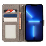 Klappbare Leder-Handyhülle mit Spitzenblumenprägung, Für iPhone 17e / 16e, Für iPhone 17 Pro Max, Für iPhone 17 Pro, Für iPhone 17, Für iPhone Air, Für iPhone 16 Pro Max, Für iPhone 16 Pro, Für iPhone 16 Plus