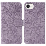 Klappbare Leder-Handyhülle mit Spitzenblumenprägung, Für iPhone 17e / 16e, Für iPhone 17 Pro Max, Für iPhone 17 Pro, Für iPhone 17, Für iPhone Air, Für iPhone 16 Pro Max, Für iPhone 16 Pro, Für iPhone 16 Plus