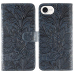 Klappbare Leder-Handyhülle mit Spitzenblumenprägung, Für iPhone 17e / 16e, Für iPhone 17 Pro Max, Für iPhone 17 Pro, Für iPhone 17, Für iPhone Air, Für iPhone 16 Pro Max, Für iPhone 16 Pro, Für iPhone 16 Plus
