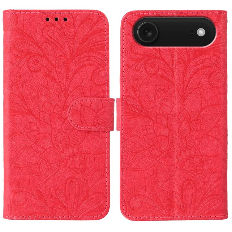 Klappbare Leder-Handyhülle mit Spitzenblumenprägung, Für iPhone 17e / 16e, Für iPhone 17 Pro Max, Für iPhone 17 Pro, Für iPhone 17, Für iPhone Air, Für iPhone 16 Pro Max, Für iPhone 16 Pro, Für iPhone 16 Plus