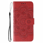 Leder-Handyhülle mit Sonnenmandala-Prägung, Für iPhone 16e / 17e, Für iPhone 17 Pro Max, Für iPhone 17 Pro, Für iPhone 17, Für iPhone Air, Für iPhone 15 Pro Max