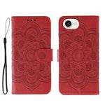 Leder-Handyhülle mit Sonnenmandala-Prägung, Für iPhone 16e / 17e, Für iPhone 17 Pro Max, Für iPhone 17 Pro, Für iPhone 17, Für iPhone Air, Für iPhone 15 Pro Max