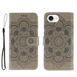 Leder-Handyhülle mit Sonnenmandala-Prägung, Für iPhone 16e / 17e, Für iPhone 17 Pro Max, Für iPhone 17 Pro, Für iPhone 17, Für iPhone Air, Für iPhone 15 Pro Max