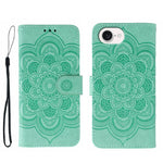Leder-Handyhülle mit Sonnenmandala-Prägung, Für iPhone 16e / 17e, Für iPhone 17 Pro Max, Für iPhone 17 Pro, Für iPhone 17, Für iPhone Air, Für iPhone 15 Pro Max