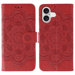 Leder-Handyhülle mit Sonnenmandala-Prägung, Für iPhone 16e / 17e, Für iPhone 17 Pro Max, Für iPhone 17 Pro, Für iPhone 17, Für iPhone Air, Für iPhone 15 Pro Max