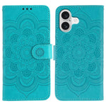 Leder-Handyhülle mit Sonnenmandala-Prägung, Für iPhone 16e / 17e, Für iPhone 17 Pro Max, Für iPhone 17 Pro, Für iPhone 17, Für iPhone Air, Für iPhone 15 Pro Max