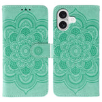 Leder-Handyhülle mit Sonnenmandala-Prägung, Für iPhone 16e / 17e, Für iPhone 17 Pro Max, Für iPhone 17 Pro, Für iPhone 17, Für iPhone Air, Für iPhone 15 Pro Max