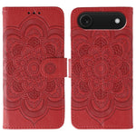 Leder-Handyhülle mit Sonnenmandala-Prägung, Für iPhone 16e / 17e, Für iPhone 17 Pro Max, Für iPhone 17 Pro, Für iPhone 17, Für iPhone Air, Für iPhone 15 Pro Max