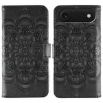 Leder-Handyhülle mit Sonnenmandala-Prägung, Für iPhone 16e / 17e, Für iPhone 17 Pro Max, Für iPhone 17 Pro, Für iPhone 17, Für iPhone Air, Für iPhone 15 Pro Max