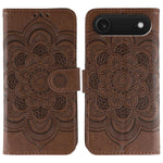 Leder-Handyhülle mit Sonnenmandala-Prägung, Für iPhone 16e / 17e, Für iPhone 17 Pro Max, Für iPhone 17 Pro, Für iPhone 17, Für iPhone Air, Für iPhone 15 Pro Max