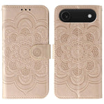 Leder-Handyhülle mit Sonnenmandala-Prägung, Für iPhone 16e / 17e, Für iPhone 17 Pro Max, Für iPhone 17 Pro, Für iPhone 17, Für iPhone Air, Für iPhone 15 Pro Max