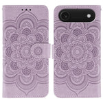 Leder-Handyhülle mit Sonnenmandala-Prägung, Für iPhone 16e / 17e, Für iPhone 17 Pro Max, Für iPhone 17 Pro, Für iPhone 17, Für iPhone Air, Für iPhone 15 Pro Max