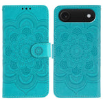 Leder-Handyhülle mit Sonnenmandala-Prägung, Für iPhone 16e / 17e, Für iPhone 17 Pro Max, Für iPhone 17 Pro, Für iPhone 17, Für iPhone Air, Für iPhone 15 Pro Max