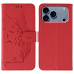 Handyhülle aus Leder mit Feder- und Litschi-Muster, für iPhone 17 Pro Max, für iPhone 17 Pro, für iPhone 17, für iPhone Air, für iPhone 15 Pro Max, für iPhone 15 Pro, für iPhone 15 Plus, für iPhone 15