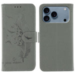 Handyhülle aus Leder mit Feder- und Litschi-Muster, für iPhone 17 Pro Max, für iPhone 17 Pro, für iPhone 17, für iPhone Air, für iPhone 15 Pro Max, für iPhone 15 Pro, für iPhone 15 Plus, für iPhone 15