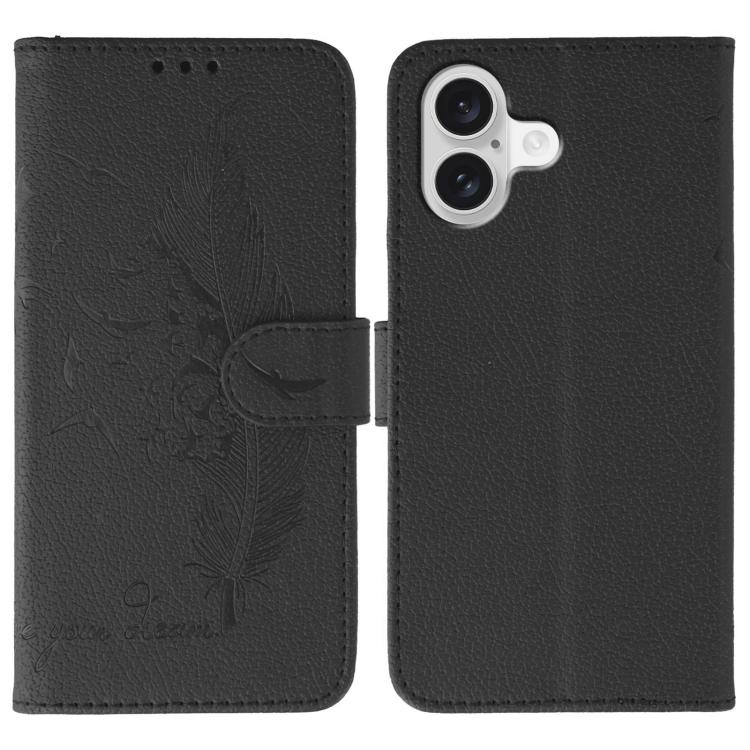 Handyhülle aus Leder mit Feder- und Litschi-Muster, für iPhone 17 Pro Max, für iPhone 17 Pro, für iPhone 17, für iPhone Air, für iPhone 15 Pro Max, für iPhone 15 Pro, für iPhone 15 Plus, für iPhone 15