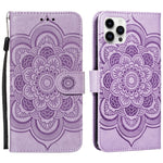 Mandala Embossing Pattern Horizontal Flip Leather Phone Case, For iPhone 16 Pro Max, For iPhone 16 Pro, For iPhone 16 Plus, For iPhone 16, For iPhone 15 Pro Max, For iPhone 15 Pro
