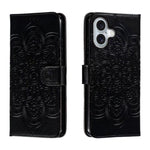 Mandala Embossing Pattern Horizontal Flip Leather Phone Case, For iPhone 16 Pro Max, For iPhone 16 Pro, For iPhone 16 Plus, For iPhone 16, For iPhone 15 Pro Max, For iPhone 15 Pro