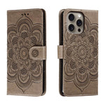 Mandala Embossing Pattern Horizontal Flip Leather Phone Case, For iPhone 16 Pro Max, For iPhone 16 Pro, For iPhone 16 Plus, For iPhone 16, For iPhone 15 Pro Max, For iPhone 15 Pro