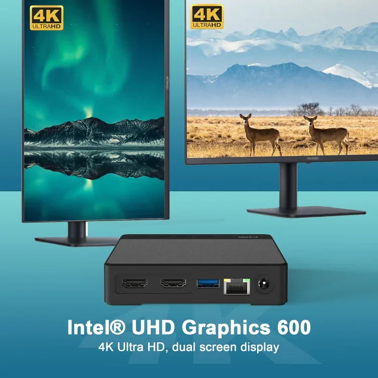 GXMO N42 Windows 11 Intel Gemini Lake N4020C Mini PC NVME SSD WiFi Mini-Desktop-Computer, 4GB+64GB, 4GB+64GB+256GB
