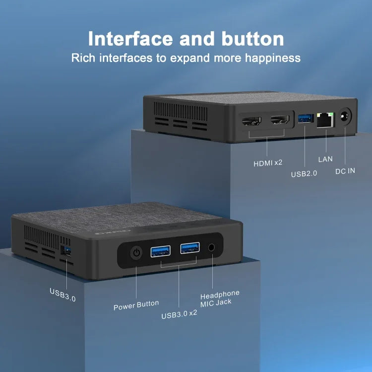 GXMO N42 Windows 11 Intel Gemini Lake N4020C Mini PC NVME SSD WiFi Mini-Desktop-Computer, 4GB+64GB, 4GB+64GB+256GB