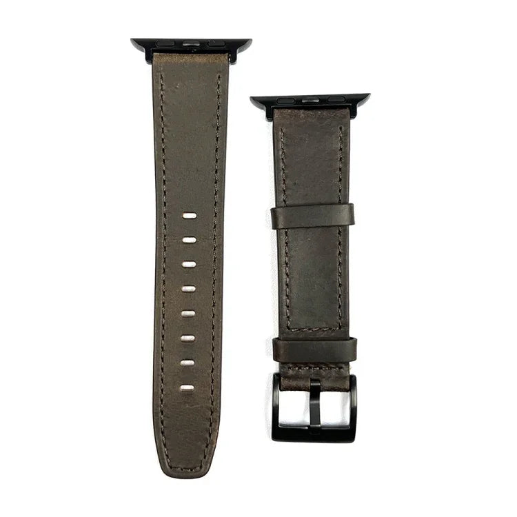 Retro-Lederarmband mit Struktur, passend für Apple Watch 4 (44 mm), Apple Watch 4 (40 mm), Apple Watch 3 (38 mm), Apple Watch 3 (42 mm), Apple Watch 2 (42 mm), Apple Watch 2 (38 mm), Apple Watch 42 mm und Apple Watch 38 mm