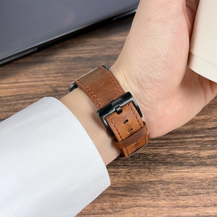 Retro-Textur Leder-Uhrenarmband, Für Apple Watch Ultra 49mm, Für Apple Watch SE 2023 44mm, Für Apple Watch SE 2023 40mm, Für Apple Watch 8 41mm, Für Apple Watch 8 45mm, Für Apple Watch Ultra 2 49mm, Für Apple Watch 9 45mm, Für Apple Watch SE 2022 40mm...