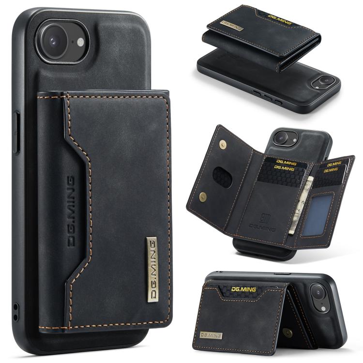 DG.MING M2 Series 3-fach Kartentasche Brieftasche Leder Handyhülle, für iPhone 17e / 16e, für iPhone 17 Pro Max, für iPhone 17 Pro, für iPhone 17, für iPhone Air, für iPhone 16 Pro Max, für iPhone 16 Pro, für iPhone 16 Plus, für iPhone 16