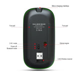 HXSJ T18 2,4 GHz 1600 dpi Dual-Modus-Funkmaus mit Beleuchtung, USB + Bluetooth 5.1, wiederaufladbar