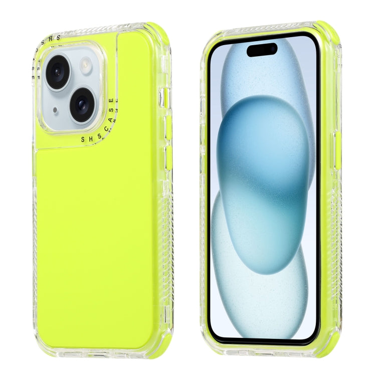Dreamland 3 in 1 Solid Color Transparent Frame PC + TPU Phone Case, For iPhone 15 Plus, For iPhone 15