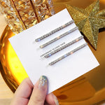 Trendiger Promi-Haarspangen-Stirnschmuck mit Strasssteinen, 4er-Set