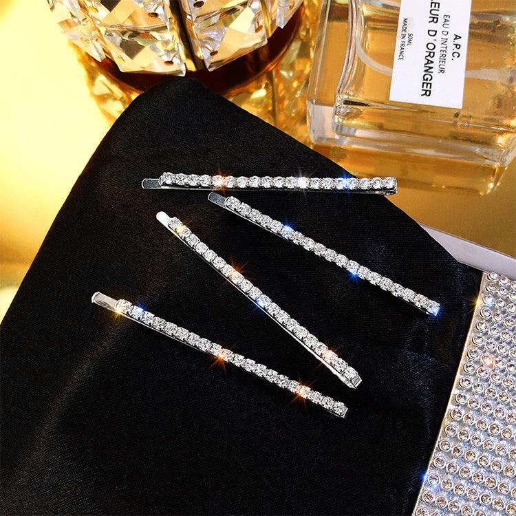 Trendiger Promi-Haarspangen-Stirnschmuck mit Strasssteinen, 4er-Set