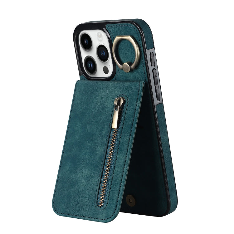 Retro Ring und Reißverschluss RFID-Kartenfach Handyhülle, für iPhone 16 Pro, für iPhone 16 Plus, für iPhone 16, für iPhone 15 Pro Max, für iPhone 15 Pro, für iPhone 15 Plus