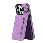 Retro Ring und Reißverschluss RFID-Kartenfach Handyhülle, für iPhone 16 Pro, für iPhone 16 Plus, für iPhone 16, für iPhone 15 Pro Max, für iPhone 15 Pro, für iPhone 15 Plus