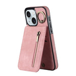 Retro Ring und Reißverschluss RFID-Kartenfach Handyhülle, für iPhone 16 Pro, für iPhone 16 Plus, für iPhone 16, für iPhone 15 Pro Max, für iPhone 15 Pro, für iPhone 15 Plus