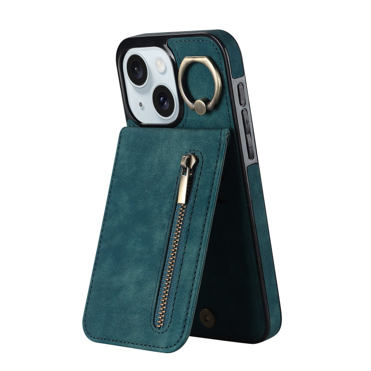 Retro Ring und Reißverschluss RFID-Kartenfach Handyhülle, für iPhone 16 Pro, für iPhone 16 Plus, für iPhone 16, für iPhone 15 Pro Max, für iPhone 15 Pro, für iPhone 15 Plus