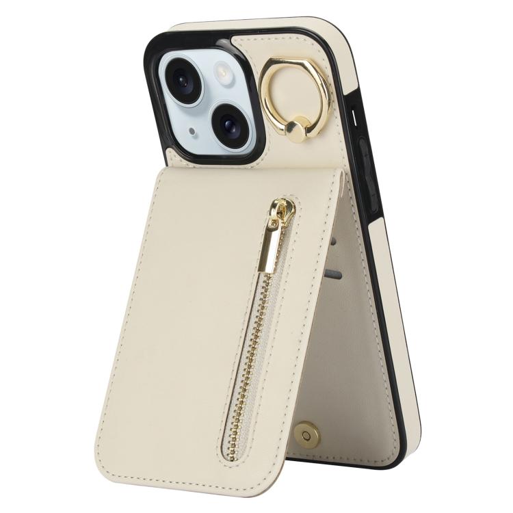 Retro Ring und Reißverschluss RFID-Kartenfach Handyhülle, für iPhone 16 Pro, für iPhone 16 Plus, für iPhone 16, für iPhone 15 Pro Max, für iPhone 15 Pro, für iPhone 15 Plus