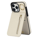 Retro-Ring- und Reißverschluss-RFID-Kartensteckplatz-Handyhülle, für iPhone 17e / 16e, für iPhone 17 Pro Max, für iPhone 17 Pro, für iPhone 17, für iPhone Air, für iPhone 16 Pro Max