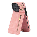 Retro Ring und Reißverschluss RFID-Kartenfach Handyhülle, für iPhone 16 Pro, für iPhone 16 Plus, für iPhone 16, für iPhone 15 Pro Max, für iPhone 15 Pro, für iPhone 15 Plus