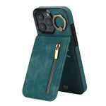 Retro Ring und Reißverschluss RFID-Kartenfach Handyhülle, für iPhone 16 Pro, für iPhone 16 Plus, für iPhone 16, für iPhone 15 Pro Max, für iPhone 15 Pro, für iPhone 15 Plus