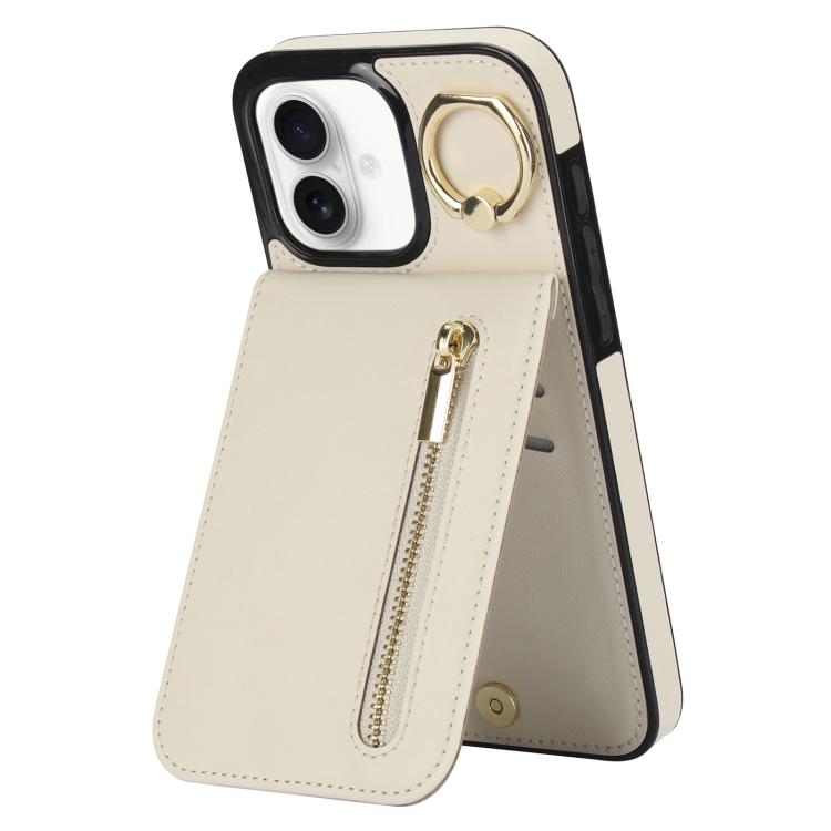 Retro Ring und Reißverschluss RFID-Kartenfach Handyhülle, für iPhone 16 Pro, für iPhone 16 Plus, für iPhone 16, für iPhone 15 Pro Max, für iPhone 15 Pro, für iPhone 15 Plus