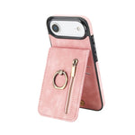 Retro-Ring- und Reißverschluss-RFID-Kartensteckplatz-Handyhülle, für iPhone 17e / 16e, für iPhone 17 Pro Max, für iPhone 17 Pro, für iPhone 17, für iPhone Air, für iPhone 16 Pro Max