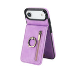 Retro-Ring- und Reißverschluss-RFID-Kartensteckplatz-Handyhülle, für iPhone 17e / 16e, für iPhone 17 Pro Max, für iPhone 17 Pro, für iPhone 17, für iPhone Air, für iPhone 16 Pro Max