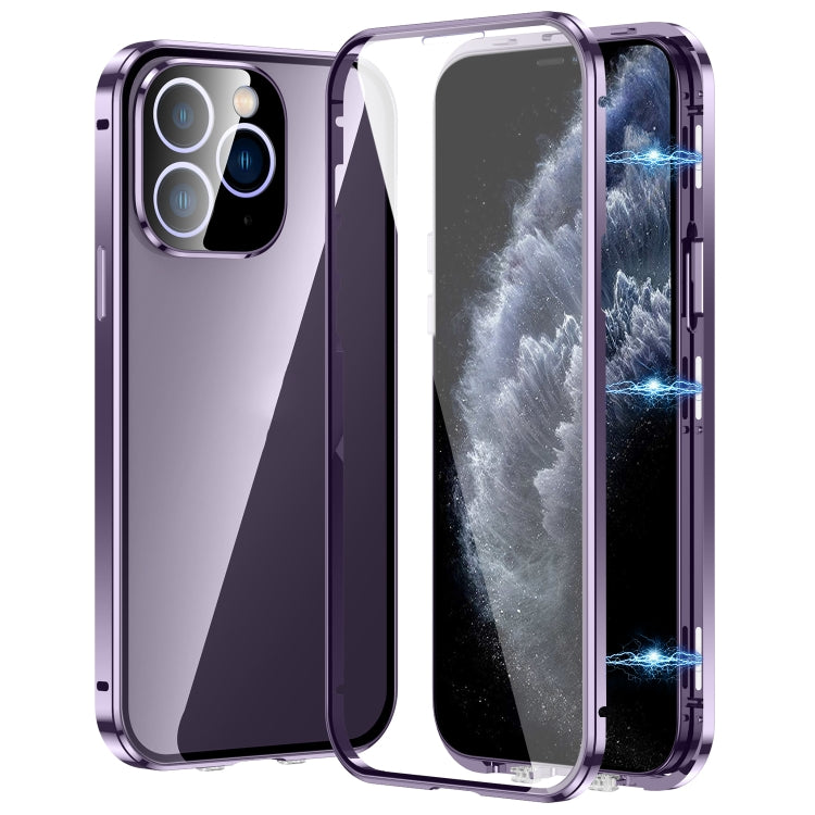 Magnetic Double-buckle HD Tempered Glass Phone Case, For iPhone 11 Pro