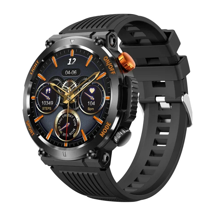 HT17 1,46 Zoll Rundbildschirm Bluetooth Smartwatch, unterstützt Gesundheitsüberwachung und über 100 Sportmodi